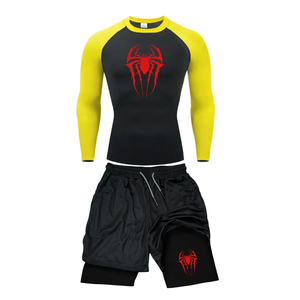 ชุดรัดกล้ามเนื้อผู้ชาย เสื้อยืด กางเกง ฟิตเนส มวยไทย กางเกงขาสั้น ชุดออกกำลังกายผู้ชาย แรชการ์ด ยิวยิตสู ชุดยิม เสื้อเจอร์ซีย์ บีเจเจ บ็อกซิ่ง - Product Image 2
