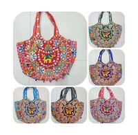 Produk penjualan tinggi buatan tangan India cermin bordir tas tangan bahu kerja untuk wanita tas bahu wanita