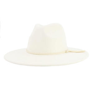 Sombrero Fedora Caqui de 9.5cm, Elegante Sombrero de Ala Ancha de Gamuza para Hombre y Mujer, para Viajes, Negocios, Fiestas, Venta al por Mayor, Sombrero Panamá - Product Image 4