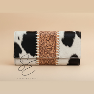 Genuine Tooled Leather <b>Wallet</b> Western Handmade Hair-On Leather <b>Trifold</b> <b>Wallet</b> Floral Embossed Cowgirl Vintage Fashion <b>Wallet</b> - Product Image 1