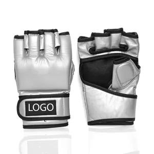 Luvas MMA Ganhando sparring, couro Maya Hide, luvas para homens e mulheres, treinamento de artes marciais tailandesas Muay, luvas ajustáveis de meio dedo