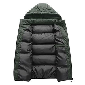 Gilet bouffant d'hiver pour hommes en gros sans manches chaud fermeture éclair veste légère gilet à capuche amovible travail léger gilet bouffant - Product Image 5