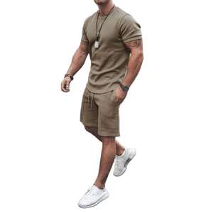 Ensemble t-shirt et short pour homme, vintage, manches courtes, imprimé numérique 3D, tricoté, séchage rapide, pour l'été, décontracté, sports de plein air, vacances - Product Image 5