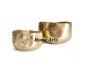 เซตชามช็อคโกแลตสำหรับวางบนโต๊ะ2ชิ้นชามอลูมิเนียมสีทองสำหรับใช้ในครัว - Product Image 1