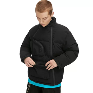 Chaqueta Bomber Impermeable para Hombre, Negra, Estilo Denim, con Capucha, Ropa de Calle de Invierno 2024, Tejida al por Mayor - Product Image 5