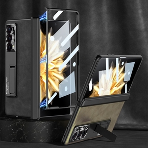 Pour Honor Magic V2 <span class=keywords><strong>GKK</strong></span> Coque de téléphone en cuir à charnière givrée intégrée avec support - Product Image 2
