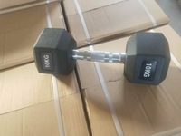Haltères hexagonaux en fonte chromée avec poignée en caoutchouc Fitvids pour exercices et fitness, paire de 40 lb, noir