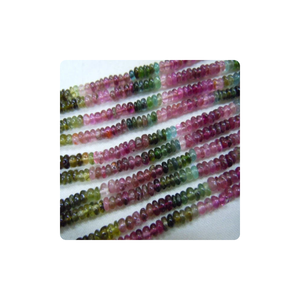 Perles de pierre précieuse tourmaline rondelle lisse de qualité supérieure faites à la main 4-5mm taille multicolore fabrication de bijoux en vrac prix de gros - Product Image 4