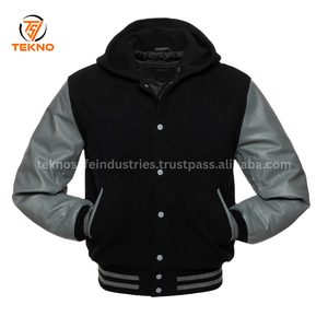 Meilleur design de vestes d'université de baseball pour hommes Mouton Vol d'hiver Veste universitaire Letterman Manches d'épaule Vente en gros Service OEM - Product Image 5