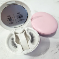 Faux cils magnétiques souples en gros, étui rond pour toilettes, sans colle, réutilisables, cils naturels, marque privée