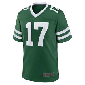 Maillot de football américain personnalisé vert et blanc, col en V, manches courtes, manches rayées, numéro d'équipe - Product Image 1