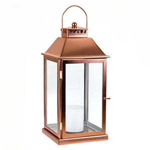 Linterna de metal y cristal para jardín al aire libre linterna de metal decorativa antigua disponible linternas de metal decorativas para el hogar de vacaciones - Product Image 3