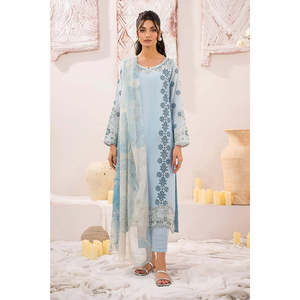 Ensemble de costume brodé 3 pièces pour femme IZNIK avec dupatta et pantalon imprimés Monark - BIC-3739 - Product Image 1