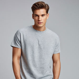 T-shirt à épaules tombantes pour homme, t-shirt décontracté tendance, coupe ample et décontractée, coton doux, vêtements légers d'été et style streetwear - Product Image 5