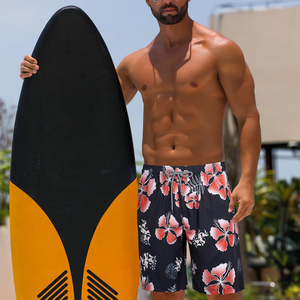 Shorts de bain sublimés à taille mi-haute, couleur unie, doux, légers et respirants, avec cordon de serrage, vente en gros - Product Image 3