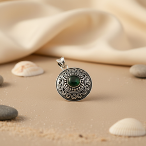 Colgante de Plata de Ley 925 con Ónix Negro, Corte Esmeralda, Diamante Hecho a Mano, Gema de Oro Rosa para Mujer con Amatista y Platino - Product Image 2