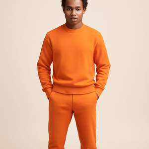 Conjunto de chándal reversible de 2 piezas con logotipo estampado personalizado para hombre Sudadera con capucha de gran tamaño con patrón sólido y pantalones 100% poliéster - Product Image 5