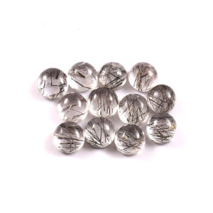 8X8MM AAA ++ หินควอตซ์เจียระไนแบบหยาบสีดำธรรมชาติ6-6.5ความแข็งกึ่งมีค่าอัญมณีหลวมทำเครื่องประดับ - Product Image 1