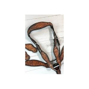 Ensemble de tack de cheval en cuir marron de qualité supérieure serre-tête et collier de poitrine à une oreille avec boucles à ardillon accessoires d'équitation western - Product Image 2