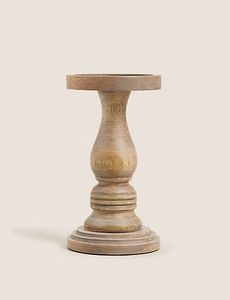 Round vintage <b>wooden</b> candle <b>holder</b> for festive home decor ideas and cozy rustic living room decoration setup - Product Image 4