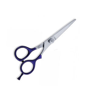 Ciseaux de salon en acier inoxydable manche enduit bleu ciseaux à cheveux de coiffeur vis réglable pour la beauté - Product Image 2