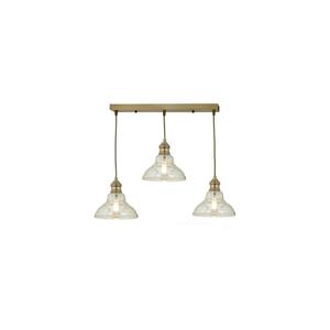 S Retro rustico antico fila di vetro miele tripla lampada a sospensione lampadario