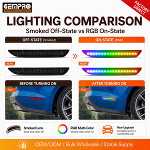 Feux de position latéraux LED RGB pour pare-chocs arrière Ford Mustang 2015-2023, lentille fumée, stock disponible en entrepôt américain, livraison rapide - Product Image 3