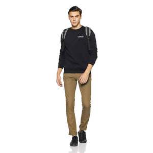 High Quality Cotton Crewneck <b>Sweatshirts</b> for <b>Men</b> Custom Logo Embroidered Premium Prize <b>Plain</b> <b>Black</b> Print Wholesale - Product Image 5