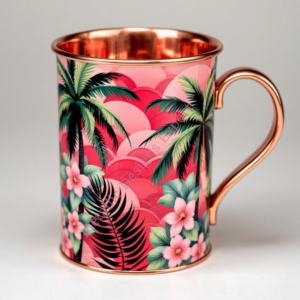 Tasse droite élégante en cuivre en métal écologique de qualité supérieure fabriquée à la main avec un autocollant vibrant pour la maison et le bureau Article cadeau - Product Image 1