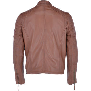 Vente en gros Veste en cuir tendance à col montant pour hommes Veste d'extérieur en faux cuir légère et chaude pour la moto - Product Image 2