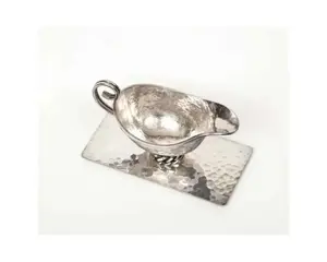 Venta caliente plata acabado decorativo metal salsa botes disponibles en forma personalizada y tamaño restaurante Hotel servicio - Product Image 6