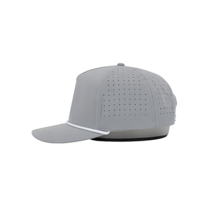 Manufacturer Direct Lightweight Golf Hat 5 Panel Custom 2D Embroidery Logo Laser Perforated White Rope <b>Snapback</b> Woven Tag Bulk - Product Image 4