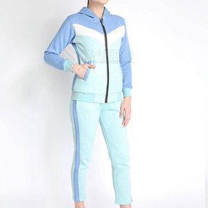 Ensemble de jogging décontracté pour femme en coton 100% de haute qualité, à col montant, séchage rapide et respirant, idéal pour l'hiver - Product Image 2