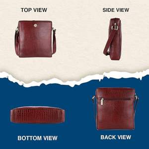 Hammonds Flycatcher Genuine <b>Leather</b> Travel <b>Messenger</b> Sling <b>Bag</b> 1 Compartment 1 Inner Zipper Stylish Front Design Durable Fashion - Product Image 4