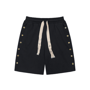 Venta al por mayor logotipo personalizado hombres gimnasio corto en blanco deportes Jogger nadar playa Botón lateral corto con cordón - Product Image 2