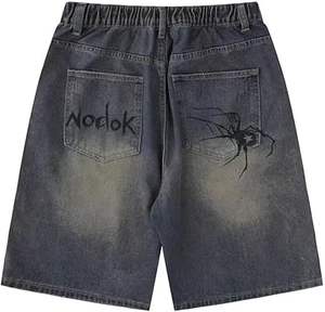 100% algodón crudo Denim Oversized Fit Jorts pantalones de mezclilla personalizados Baggy Jorts Skate Jeans Shorts - Product Image 5