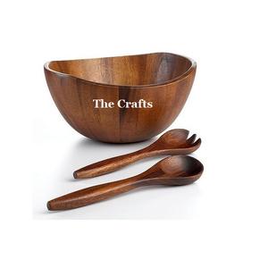 Tazón de Madera para Alimentos con Diseño Clásico de Chocolate, Tamaño y Forma Personalizados, para Utensilios de Cocina y Vajilla - Product Image 1