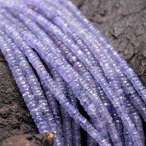 Meilleure vente 4mm naturel Tanzanite Heishi perles plates violet roue entretoise perles perles de pierre en gros - Product Image 2