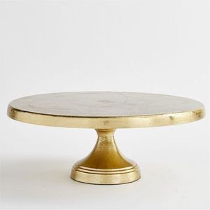 Luxury Hammered Gold Metal Cake Stand Organic Edge Pedestal Display Plate for Wedding Party Decor & Dessert Table Finishing - Product Image 2