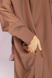 Nouveau prix de gros solide élégant Abaya chauve-souris robe islamique femme musulmane vêtements tailles personnalisées Bisht Abaya - Product Image 4