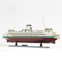 C032 - Maquette de bateau ferry de Washington en bois peinte à la main, élégante décoration maritime et objet cadeau 60Lx13Wx31H Cm