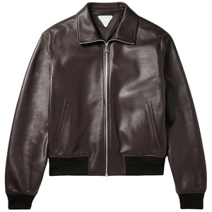 OEM Customized Outdoor Vintage Smooth Monochrome Waterproof <b>Men</b> <b>Leather</b> <b>Jacket</b> - Product Image 1