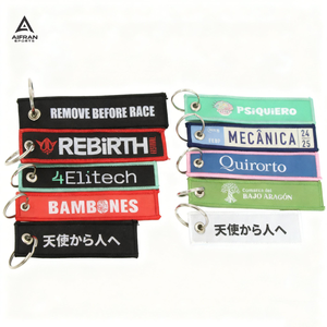 Porte-clés en tissu personnalisé avec logo brodé, de haute qualité, écologique, de la marque Aifran Sports, avec anneaux métalliques - Product Image 6