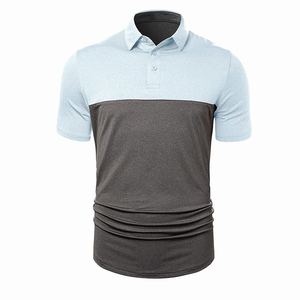 Polos de golf informales lisos de talla grande para hombre, polos de manga corta informales ajustados con logotipo y tamaño personalizados - Product Image 1