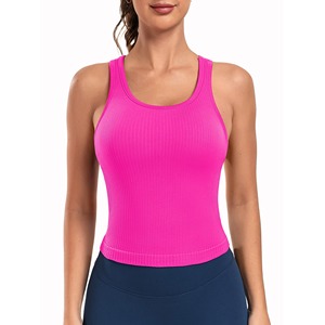 Camiseta sin mangas de compresión de cuello alto personalizada Control de barriga Ajuste sin costuras para mujeres Entrenamientos intensos - Product Image 3