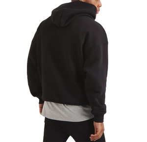 Customize Heavyweight <b>Plain</b> Hoodies No String 480 GSM 500 GSM <b>Men</b> Hoodies 100% Cotton <b>Black</b> color For Side Pocket <b>men</b> <b>Hoodie</b> - Product Image 5