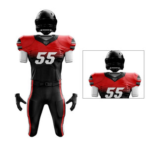 Tenues d'équipe de football américain sur mesure OEM 2025 de haute qualité, imprimées, respirantes, à séchage rapide, grandes tailles, ensembles courts d'été 100 % - Product Image 2