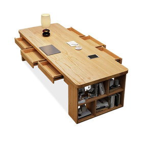 Brown Rectangular Solid Wood Writing <b>Desk</b> with Computer Workstation-DESK2-0055 - Product Image 1