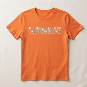 T-shirt pour femme moderne et décontracté, design personnalisé de mode haut de gamme, strass, nom, été, tissu respirant écologique - Product Image 1