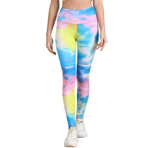 Leggings de gymnastique imprimés sublimés personnalisés pour femmes vêtements de Fitness taille haute avec poche sur les hanches Leggings de yoga décontractés taille moyenne - Product Image 2